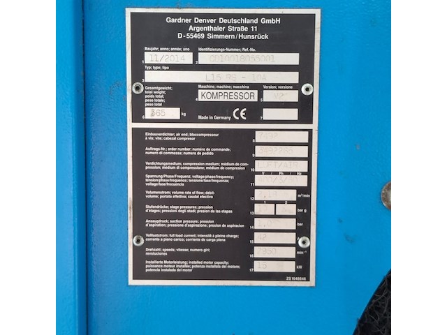 Schroefcompressor, compair, l 15rs-10a, 2014 - afbeelding 10 van  10