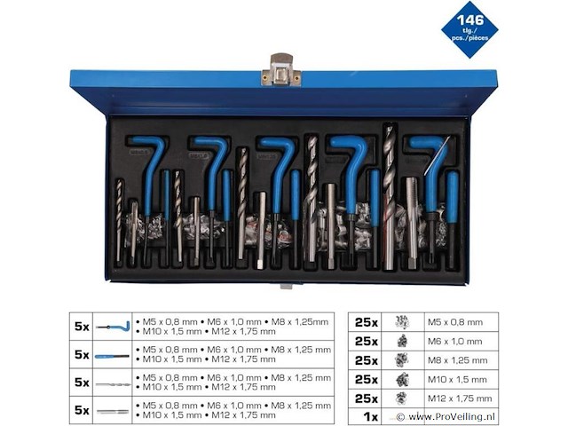Schroefdraad reparatieset 131- delig - afbeelding 2 van  6