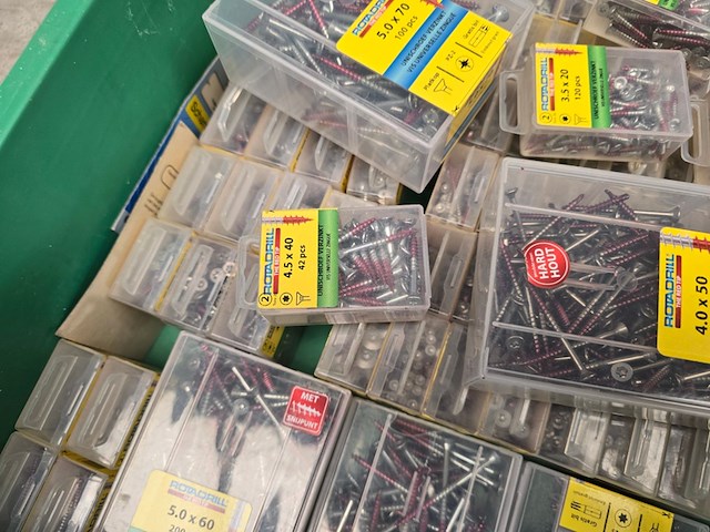 Schroeven ca 100 dozen in krat rotadrill, partij - afbeelding 4 van  6