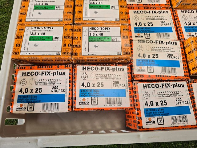 Schroeven diverse maten ca 25 dozen heco-fix plus, partij - afbeelding 3 van  6
