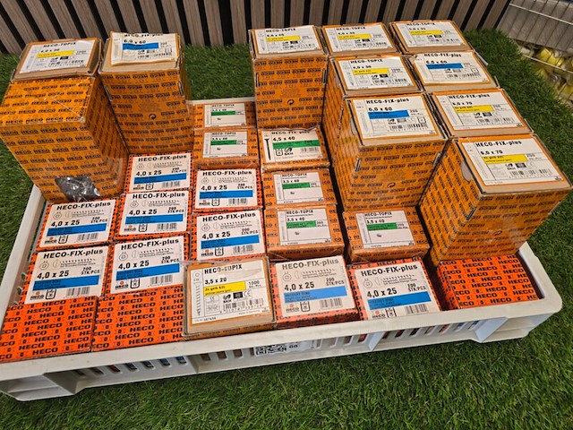 Schroeven diverse maten ca 30 dozen heco-fix plus, partij - afbeelding 1 van  7