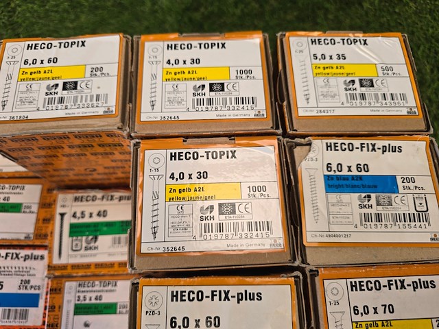 Schroeven diverse maten ca 30 dozen heco-fix plus, partij - afbeelding 5 van  7