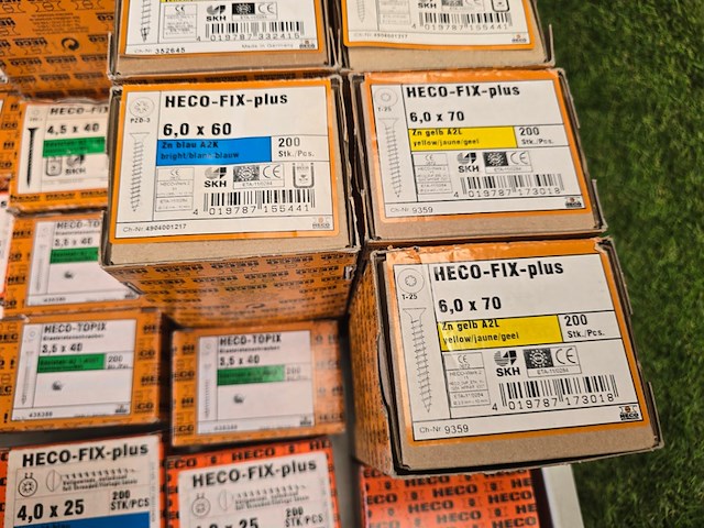 Schroeven diverse maten ca 30 dozen heco-fix plus, partij - afbeelding 6 van  7