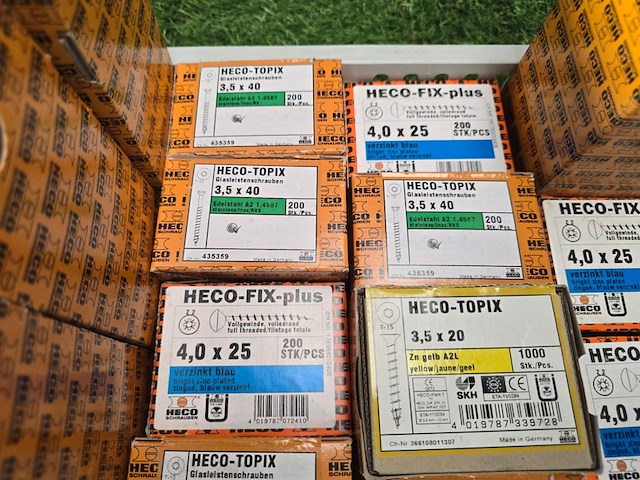 Schroeven diverse maten ca 30 dozen heco-fix plus, partij - afbeelding 6 van  9