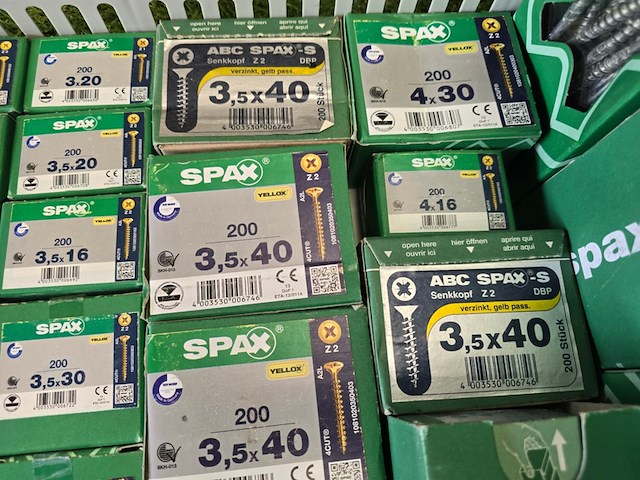 Schroeven diverse maten. ca 35 dozen spax, partij - afbeelding 4 van  9