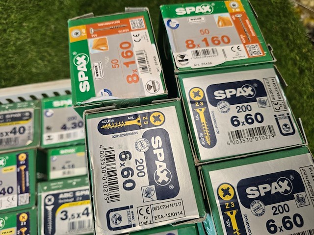 Schroeven diverse maten. ca 35 dozen spax, partij - afbeelding 6 van  9