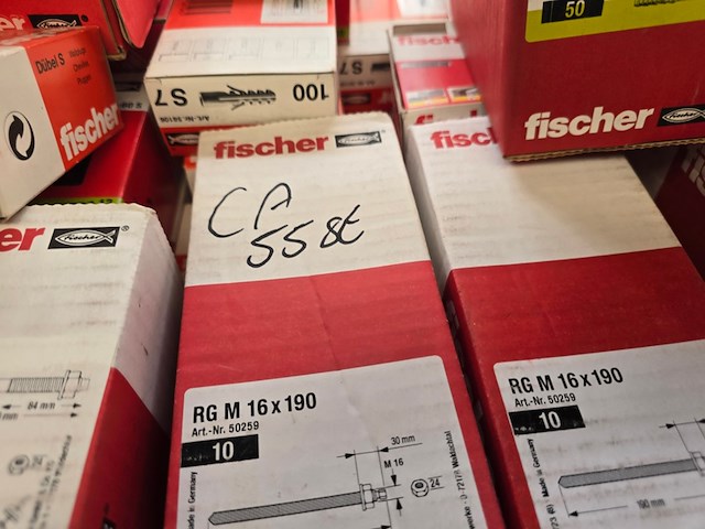 Schroeven en pluggen ca 55 dozen fischer, partij - afbeelding 3 van  4