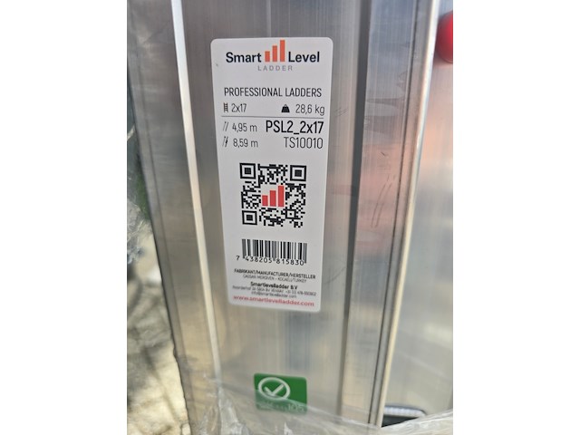 Schuifladder 2x17 tredes smart level, ts10010 - afbeelding 2 van  5