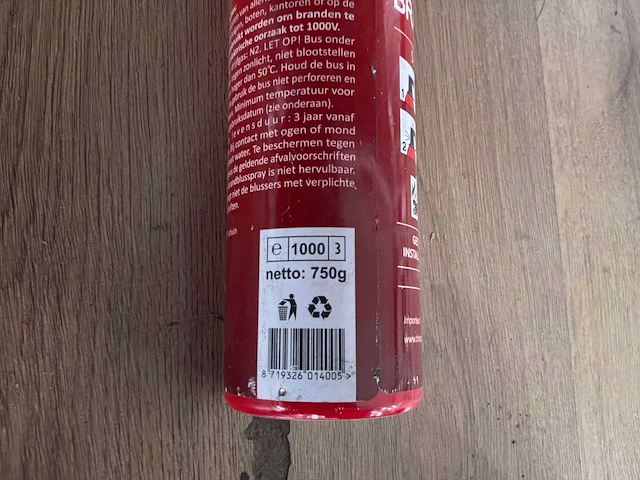 Schuim brandblusser 750gr (6x) - afbeelding 3 van  3