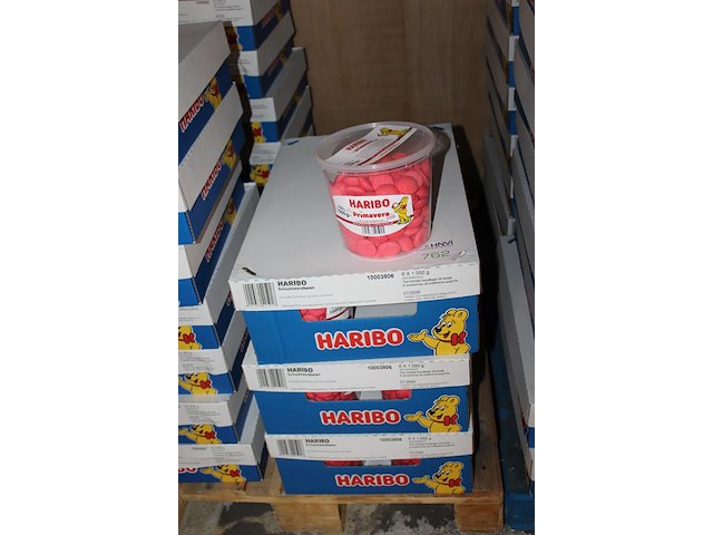 Schuimaardbeien haribo in 3 overdozen met 6 emmers a 1050 g. tht 7-2026. - afbeelding 2 van  2