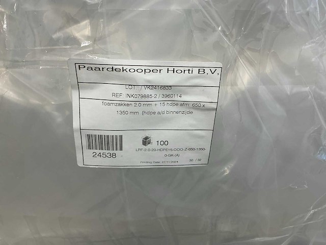 Schuimenvelop (650 x 1350 mm, 1.400 stuks) - afbeelding 4 van  5