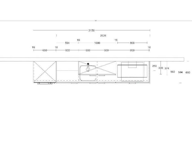 Schüller rechtopgestelde keuken - afbeelding 3 van  5