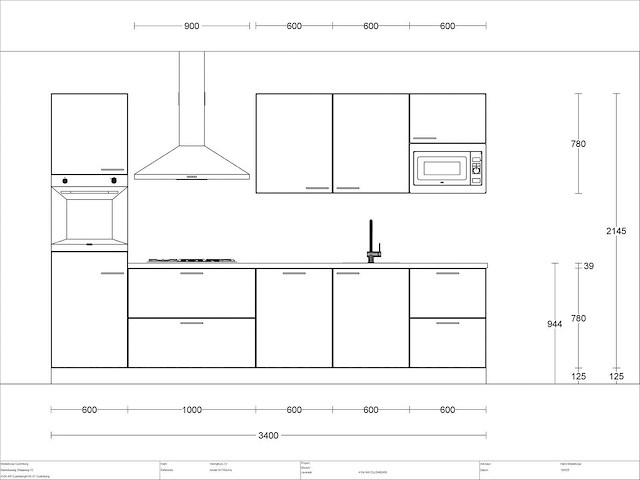 Schüller rechtopgestelde keuken - afbeelding 2 van  5