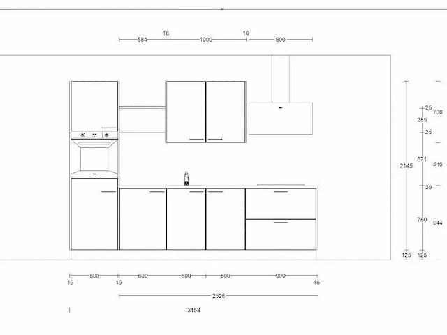 Schüller rechtopgestelde keuken - afbeelding 2 van  5