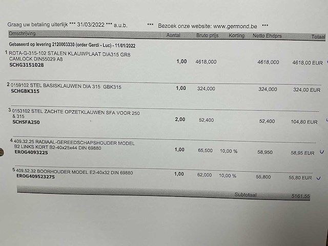 Schunk rota-g 315-102 klauwplaat draaibank (ongebruikt!) - afbeelding 7 van  7