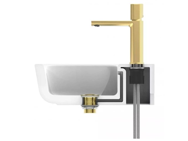 Schütte new york wastafelarmatuur goud met afvoergarnituur - afbeelding 2 van  6