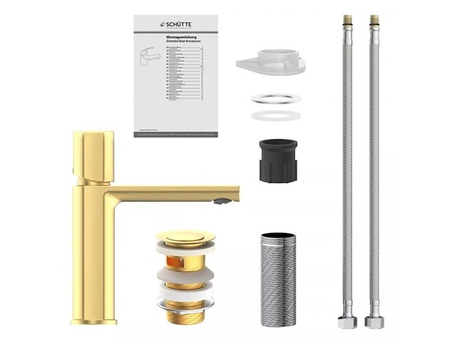Schütte new york wastafelarmatuur goud met afvoergarnituur - afbeelding 3 van  6