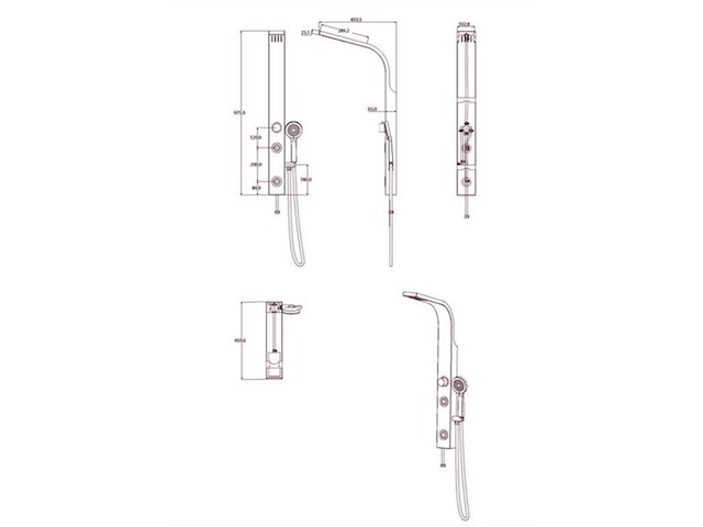 Schutte sansibar douchepaneel roestvrij staal - afbeelding 2 van  2
