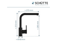 Schütte vital design keukenkraan met sensor uittrekbare uitloop mat zwart - afbeelding 2 van  6