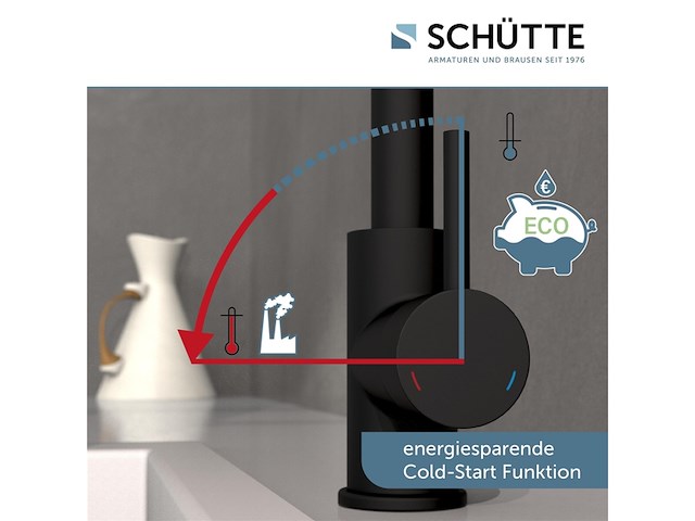 Schütte vital design keukenkraan met sensor uittrekbare uitloop mat zwart - afbeelding 3 van  6