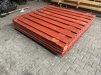 Schuttingpanelen rood geïmpregneerd en gecoat, 1800x1800mm (7x) - afbeelding 1 van  3