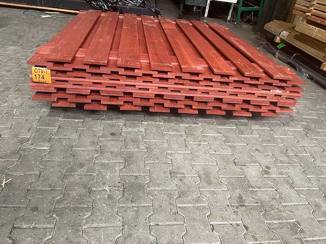Schuttingpanelen rood geïmpregneerd en gecoat, 1800x1800mm (7x) - afbeelding 3 van  3