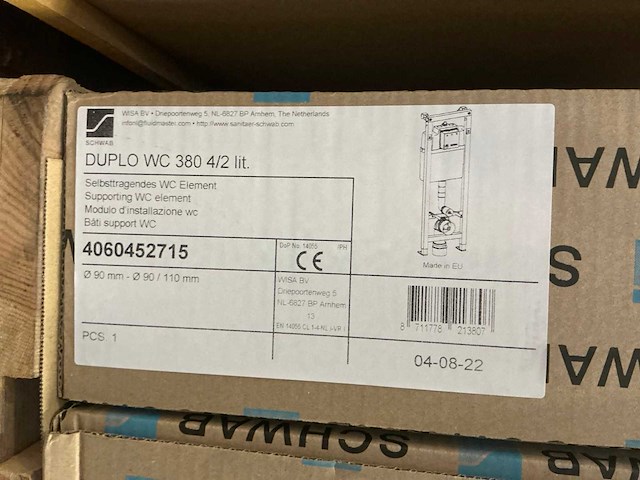 Schwab duplo 380 urinoir inbouwframe met drukplaat - afbeelding 3 van  3