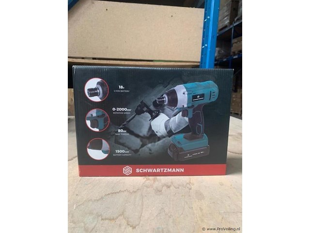 Schwarzmann accuboormachine 18v - 80nm incl. koffer - afbeelding 1 van  5