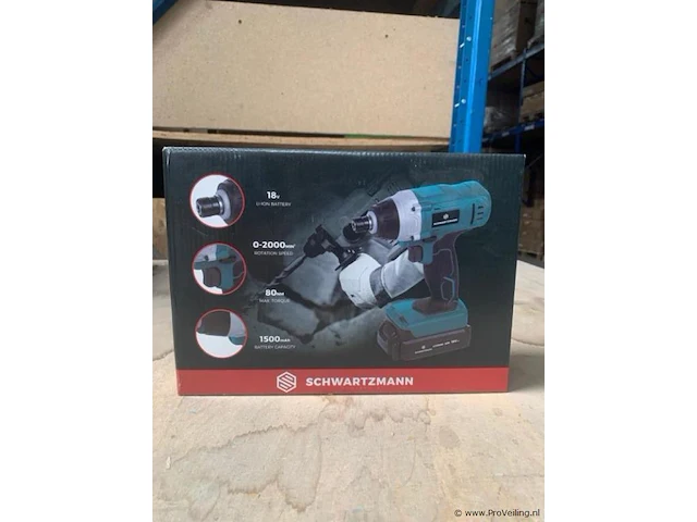 Schwarzmann accuboormachine 18v - 80nm incl. koffer - afbeelding 1 van  5