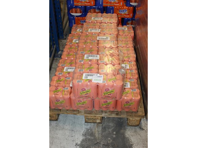 Schweppes pink grapefruit. 15 trays a 24 blikken 0,33l. totaal 360 blikken.tht 2-26. bod is inclusief 54 eu... - afbeelding 2 van  2