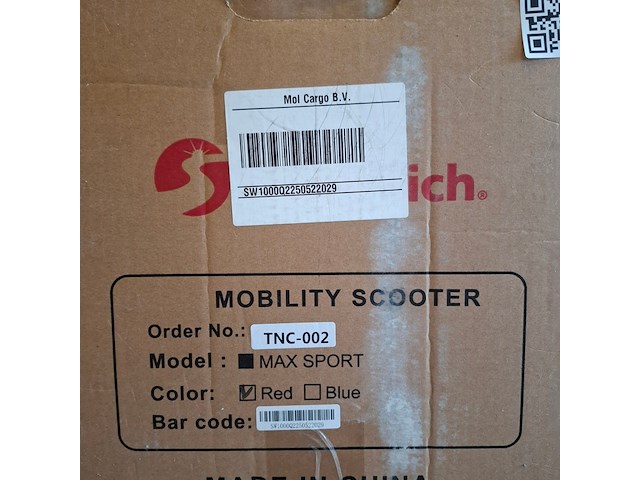 Scootmobiel, sweetrich, max sport, rood - afbeelding 3 van  11