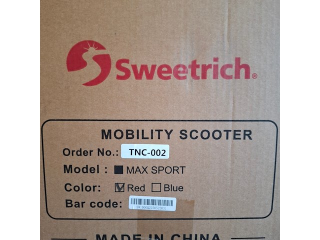 Scootmobiel, sweetrich, max sport, rood - afbeelding 3 van  11