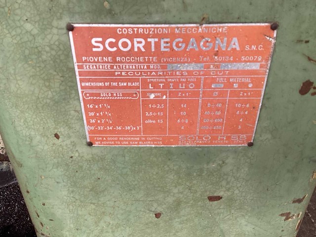 Scortegagna e320 beugelzaagmachine - afbeelding 5 van  8