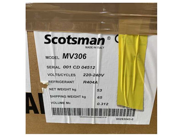 Scotsman mv306as 155 kg/day ice maker 230v - afbeelding 3 van  4