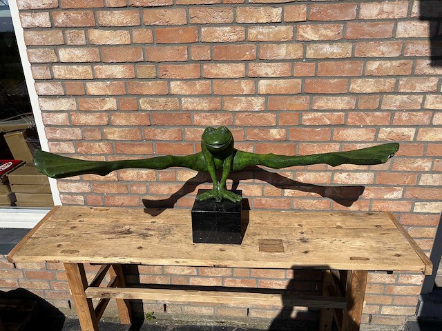 Sculptuur kikker wijdbeens - afbeelding 1 van  3