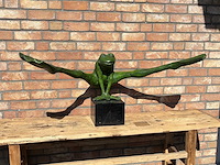 Sculptuur kikker wijdbeens - afbeelding 2 van  3