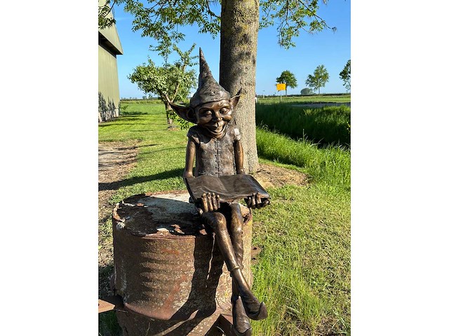Sculptuur laaf brons 94 cm hoog - afbeelding 2 van  3