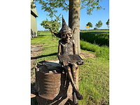 Sculptuur laaf brons 94 cm hoog - afbeelding 2 van  3
