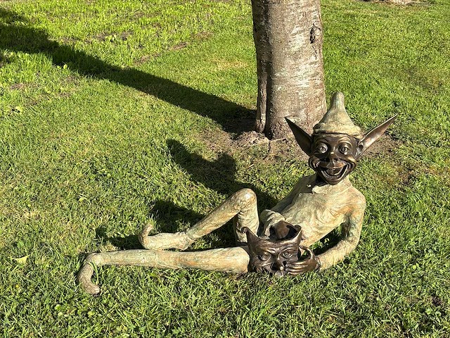 Sculptuur laaf brons - afbeelding 1 van  2
