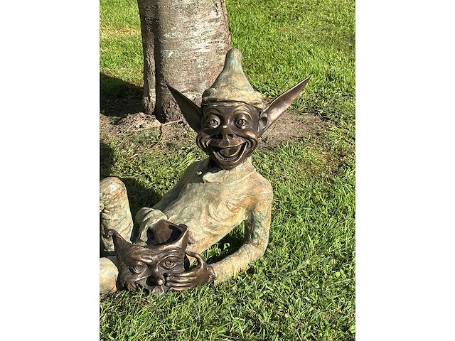 Sculptuur laaf brons - afbeelding 2 van  2