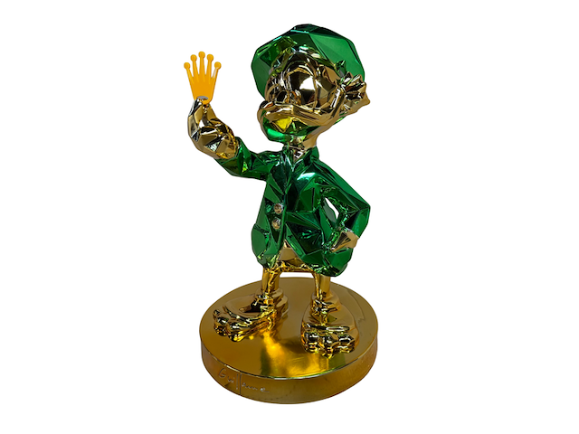 Sculptuur, lior24, dagobert duck, groen goud - afbeelding 1 van  6