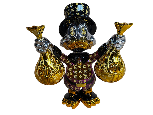 Sculptuur, lior24, dagobert duck, paars goud - afbeelding 1 van  6