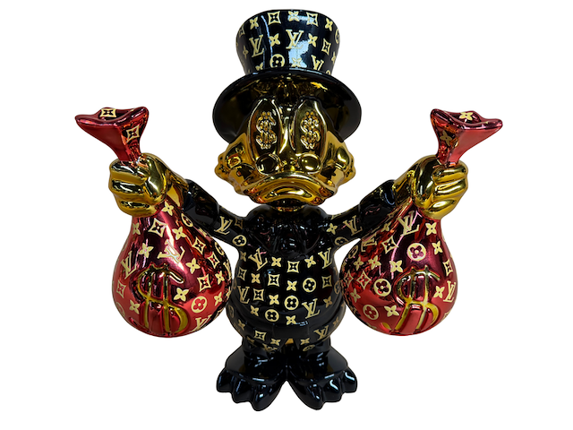 Sculptuur, lior24, dagobert duck, zwart rood - afbeelding 1 van  6