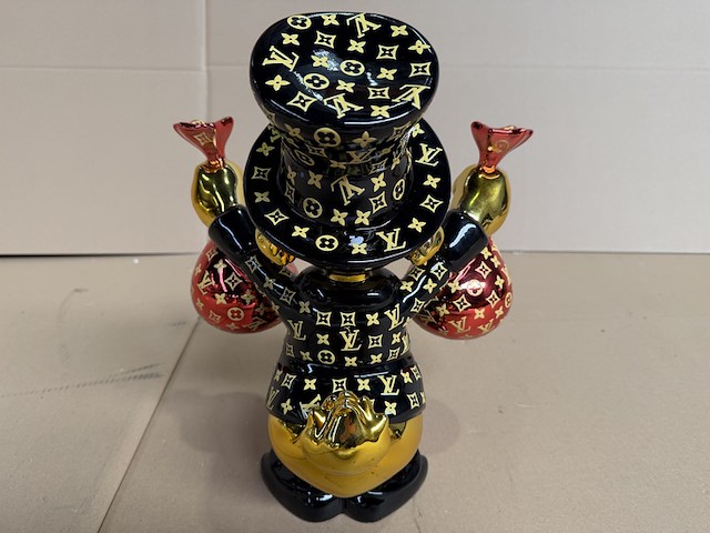 Sculptuur, lior24, dagobert duck, zwart rood - afbeelding 5 van  6