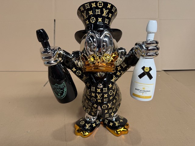 Sculptuur, lior24, dagobert duck, zwart - afbeelding 3 van  6