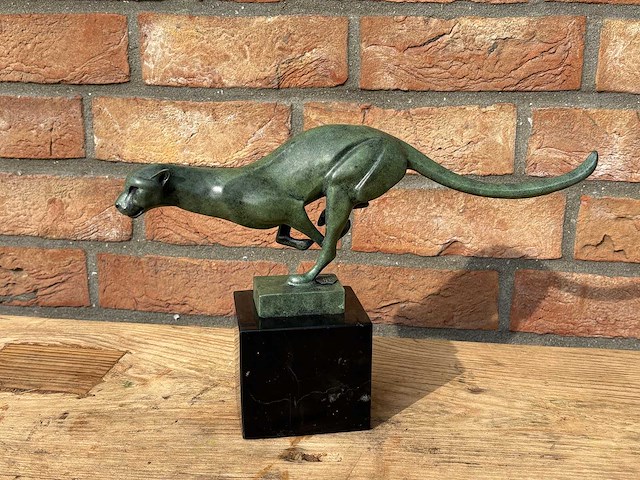 Sculptuur panter brons - afbeelding 1 van  2
