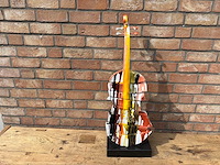 Sculptuur viool met marmervoet - afbeelding 1 van  2