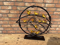 Sculptuur vogels op tak brons - afbeelding 1 van  2