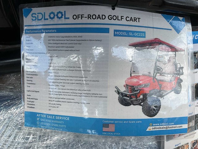 Sdlool gc22s 2+2 off-road golf cart groen golfkar - afbeelding 4 van  9