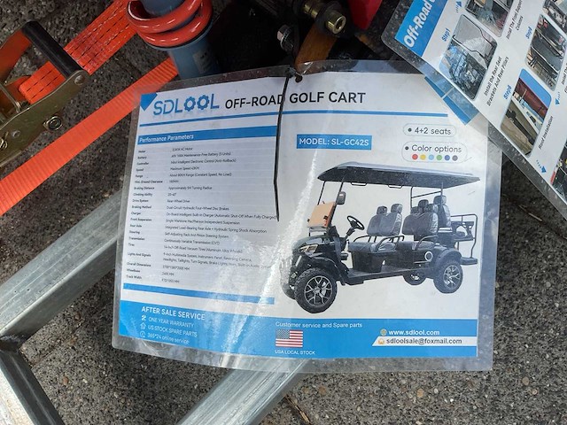 Sdlool gc42s 4+2 off-road golf cart blauw golfkar - afbeelding 7 van  9